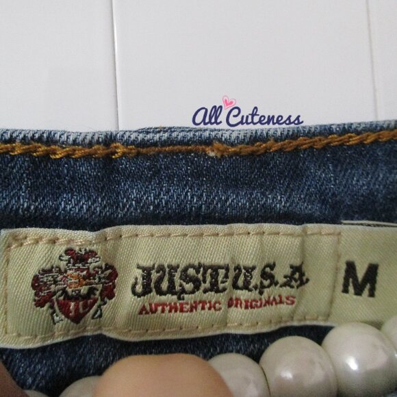 JUST U.S.A. Denim Mini Skirt Size M - Picture 4 of 6
